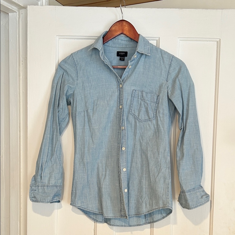 J. Crew Women's Light Blue Button Down Shirt